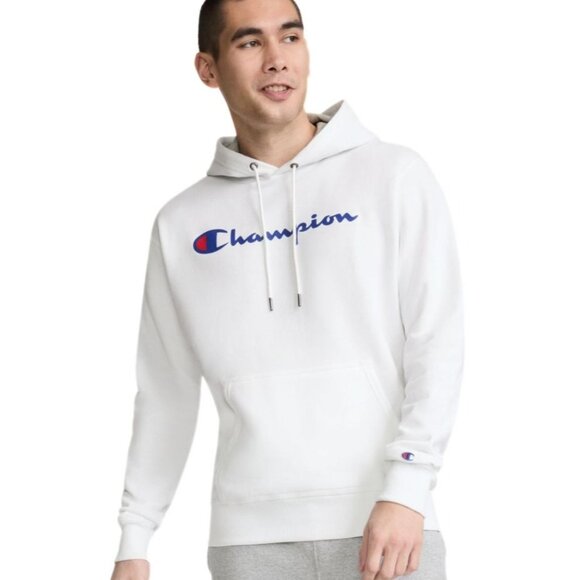 Champion Mens White Hoodie Sweatshirt Size M - Picture 1 of 5
